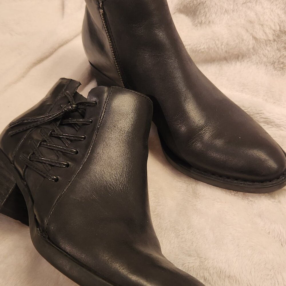 Born - Ankle Boot - Bessie - Black Smooth Leather - Size 9 (EU 40.5)